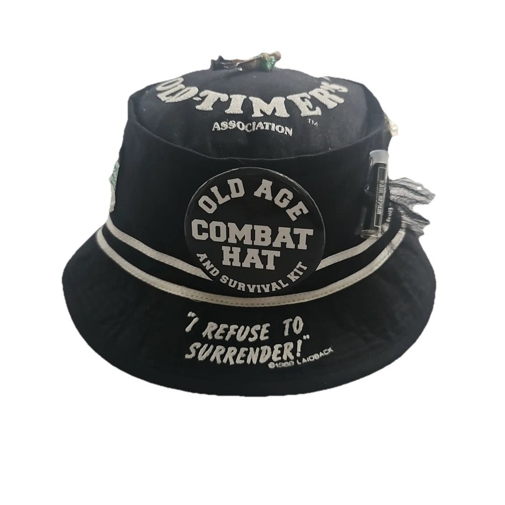Vintage 1989 Laid Back Enterprises Old Age Combat Hat Golf Novelty‎ GAG GIFT